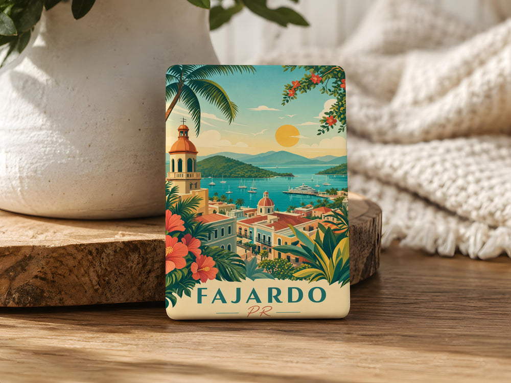 Fajardo PR Fridge Magnet, Fajardo Puerto Rico Souvenir Magnet, Coastal Town Travel Keepsake Refrigerator Magnet