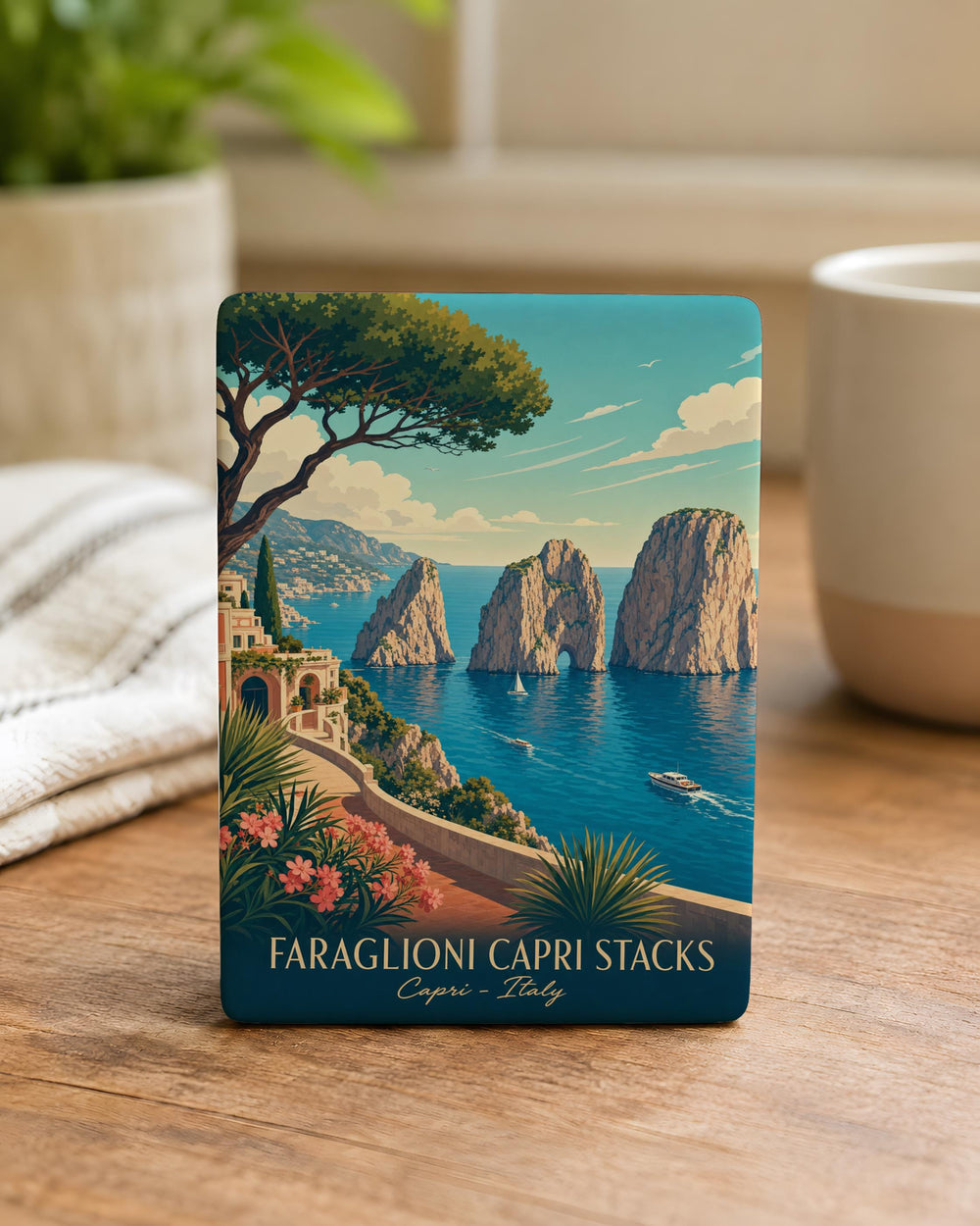 Faraglioni Capri Sea Stacks Fridge Magnet, Capri Italy Coastal Landmark Souvenir Magnet, Mediterranean Island Travel Keepsake