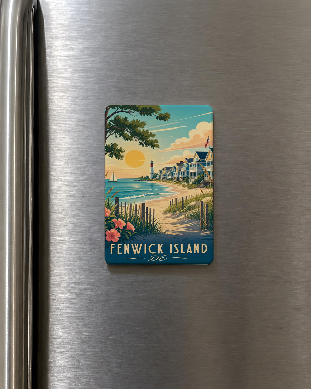 Fenwick Island Delaware Fridge Magnet, Fenwick Island DE Souvenir Magnet, Coastal Beach Town Travel Keepsake Magnet