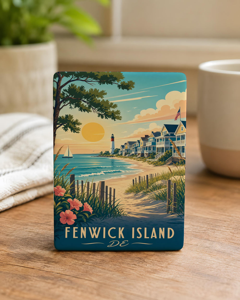 Fenwick Island Delaware Fridge Magnet, Fenwick Island DE Souvenir Magnet, Coastal Beach Town Travel Keepsake Magnet