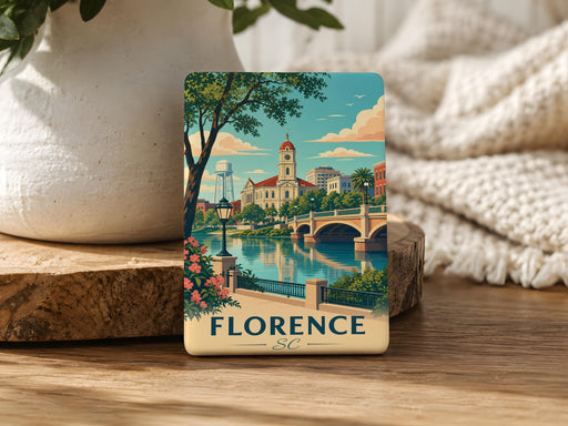 Florence Italy Fridge Magnet, Florence Skyline Souvenir Magnet, Duomo Cathedral Ponte Vecchio Travel Gift, Tuscany Keepsake Magnet