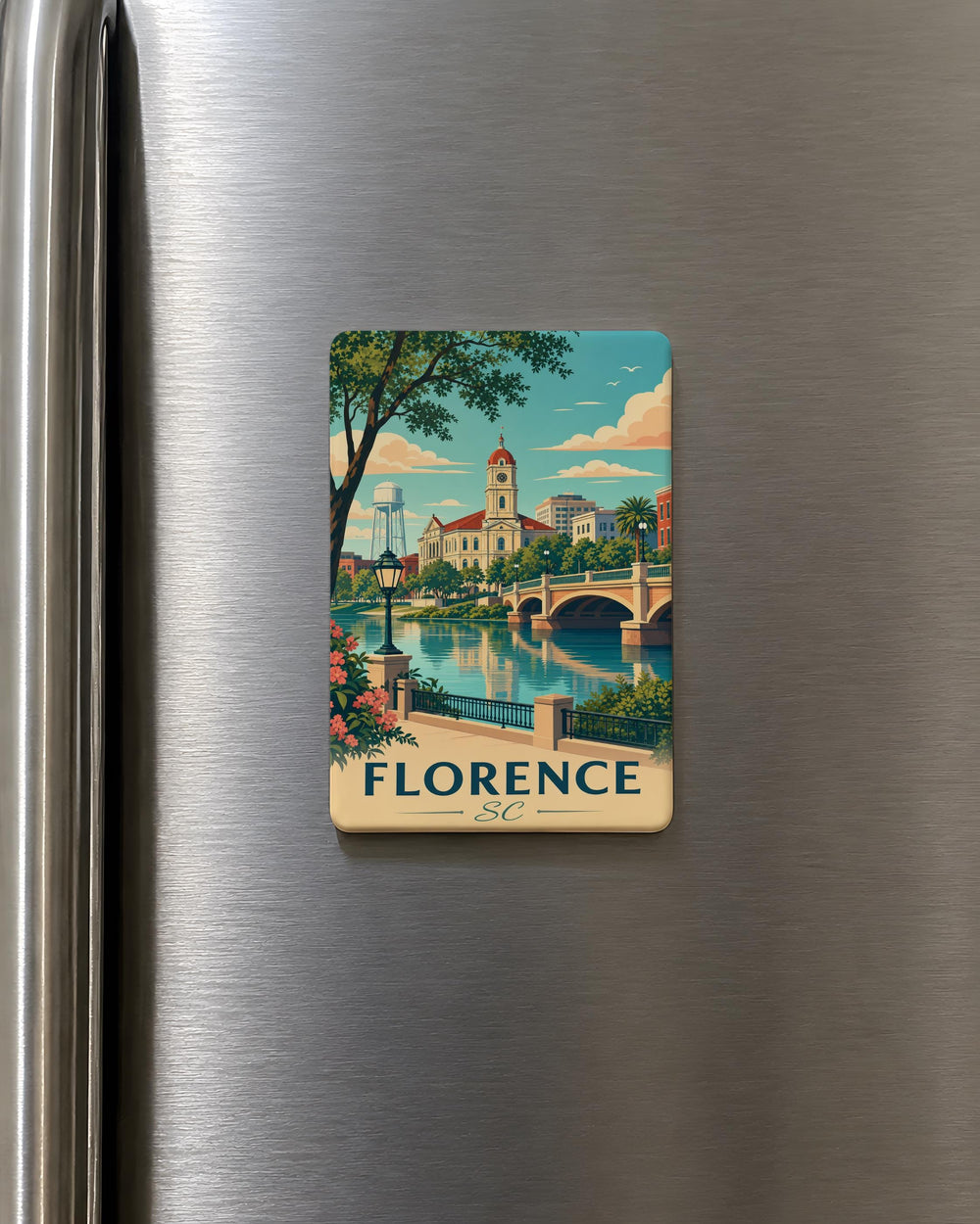 Florence Italy Fridge Magnet, Florence Skyline Souvenir Magnet, Duomo Cathedral Ponte Vecchio Travel Gift, Tuscany Keepsake Magnet