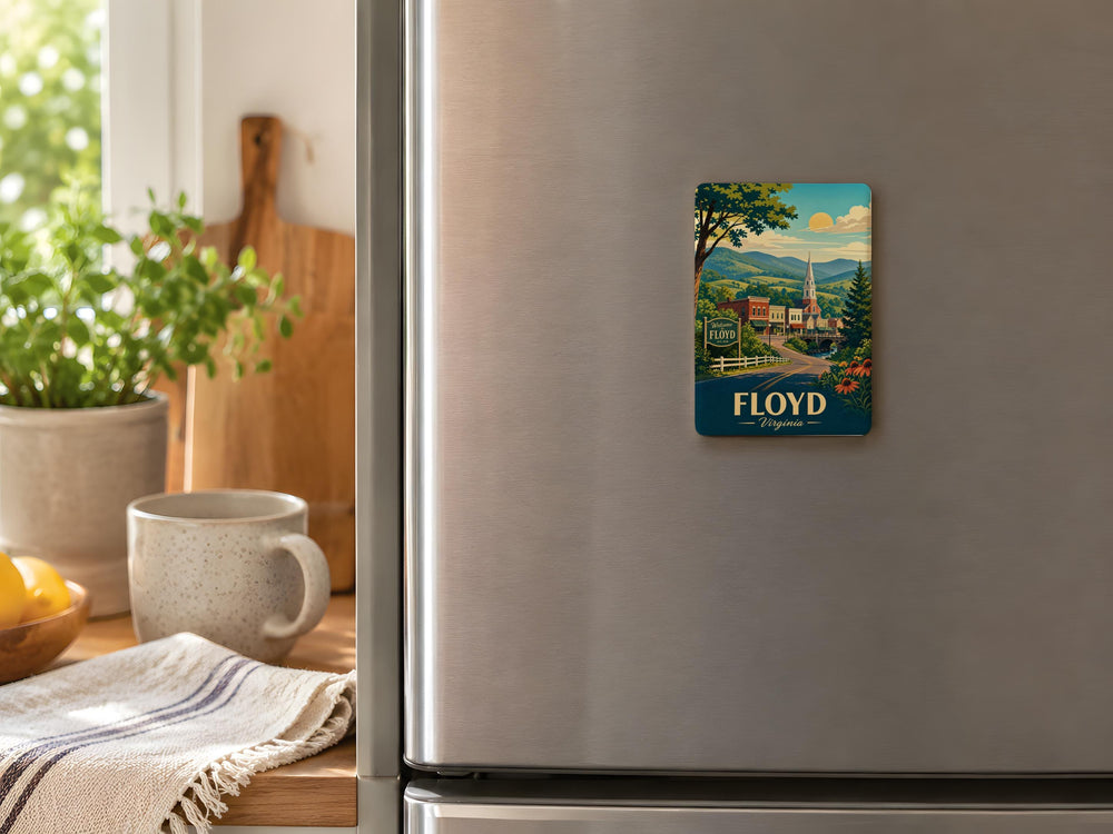 Floyd VA Fridge Magnet, Floyd Virginia Souvenir Magnet, Blue Ridge Mountains Travel Gift, Small Town USA Keepsake Magnet