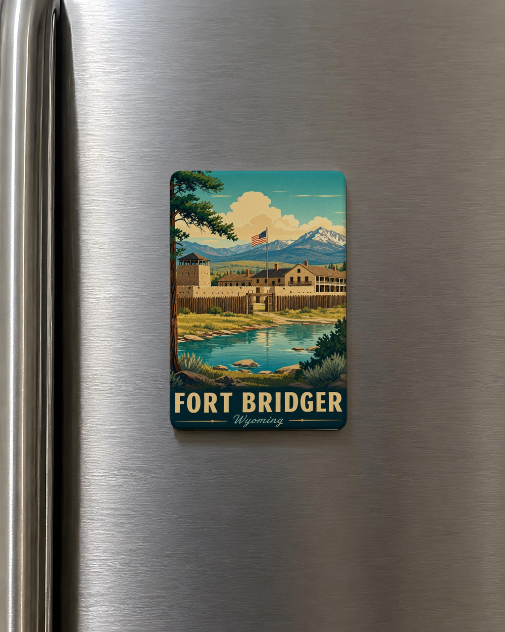 Fort Bridger Fridge Magnet, Wyoming Historic Site Souvenir Magnet, Frontier Trading Post Landmark Gift, Oregon Trail Keepsake