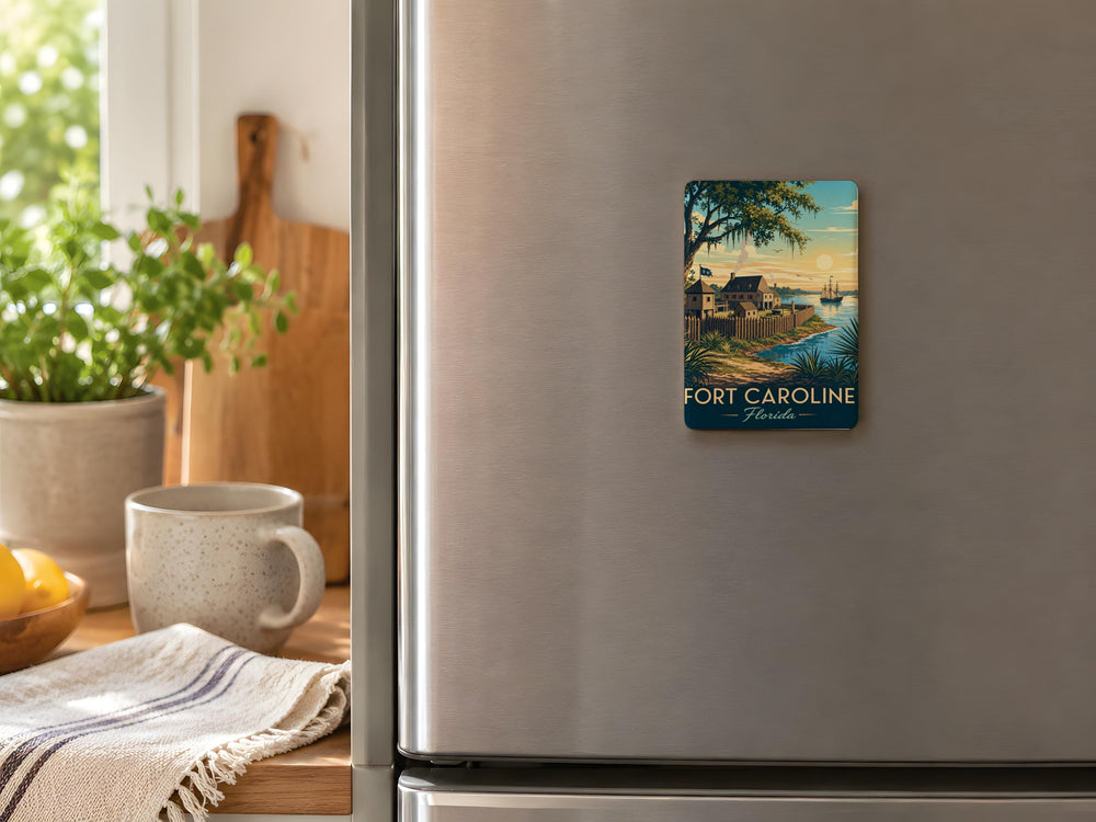Fort Caroline Fridge Magnet, Jacksonville Florida Historic Fort Landmark Souvenir Magnet, Fort Caroline National Memorial Gift