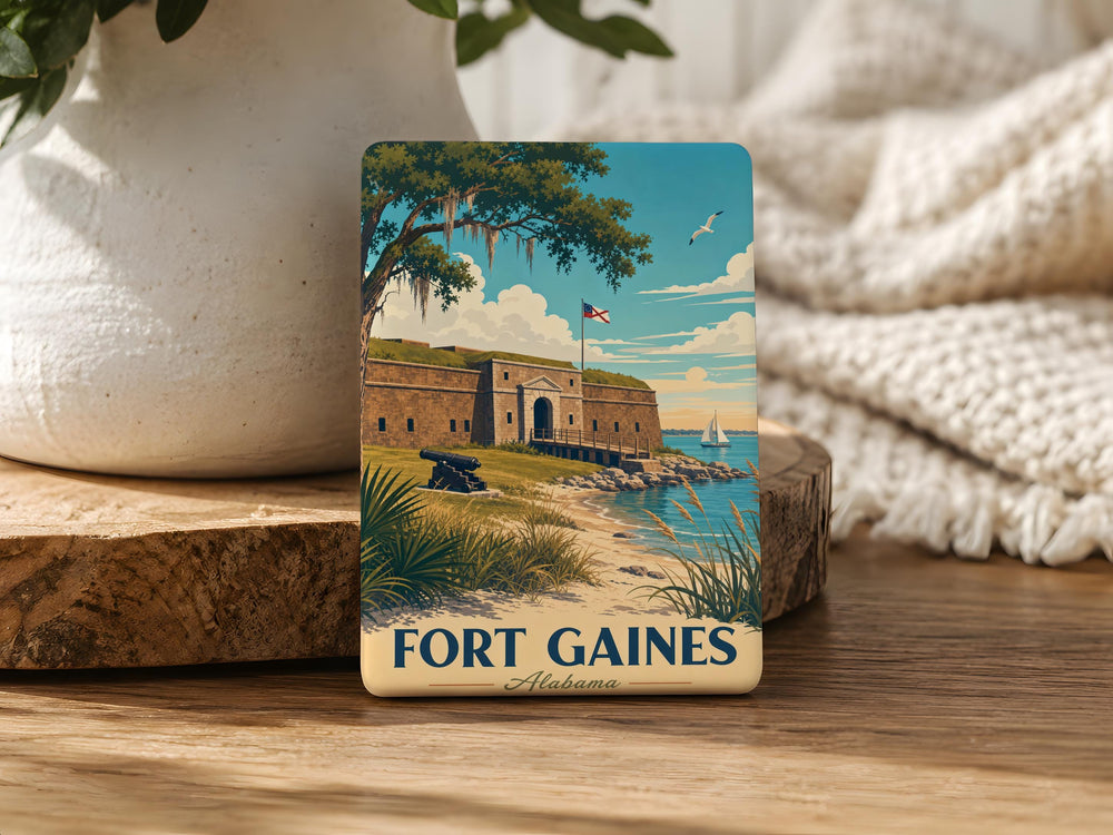 Fort Gaines Fridge Magnet, Fort Gaines Historic Site Souvenir, Alabama Landmark Travel Gift, Coastal Fort Decor Magnet
