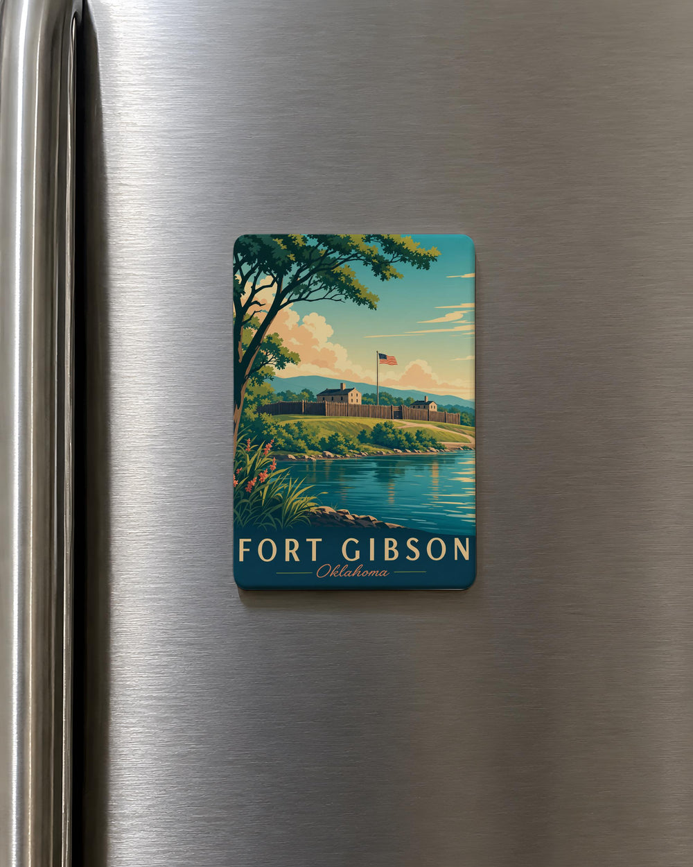 Fort Gibson Fridge Magnet, Fort Gibson Oklahoma Souvenir Magnet, Historic Fort Landmark Travel Keepsake Magnet