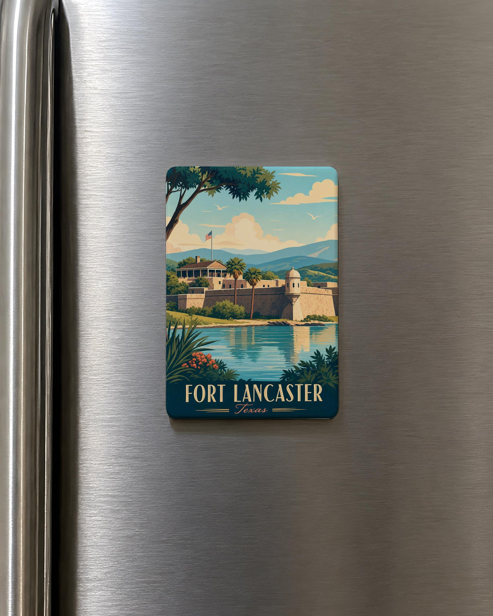 Fort Lancaster Fridge Magnet, Texas Historic Fort Landmark Souvenir, Fort Lancaster State Historic Site Gift