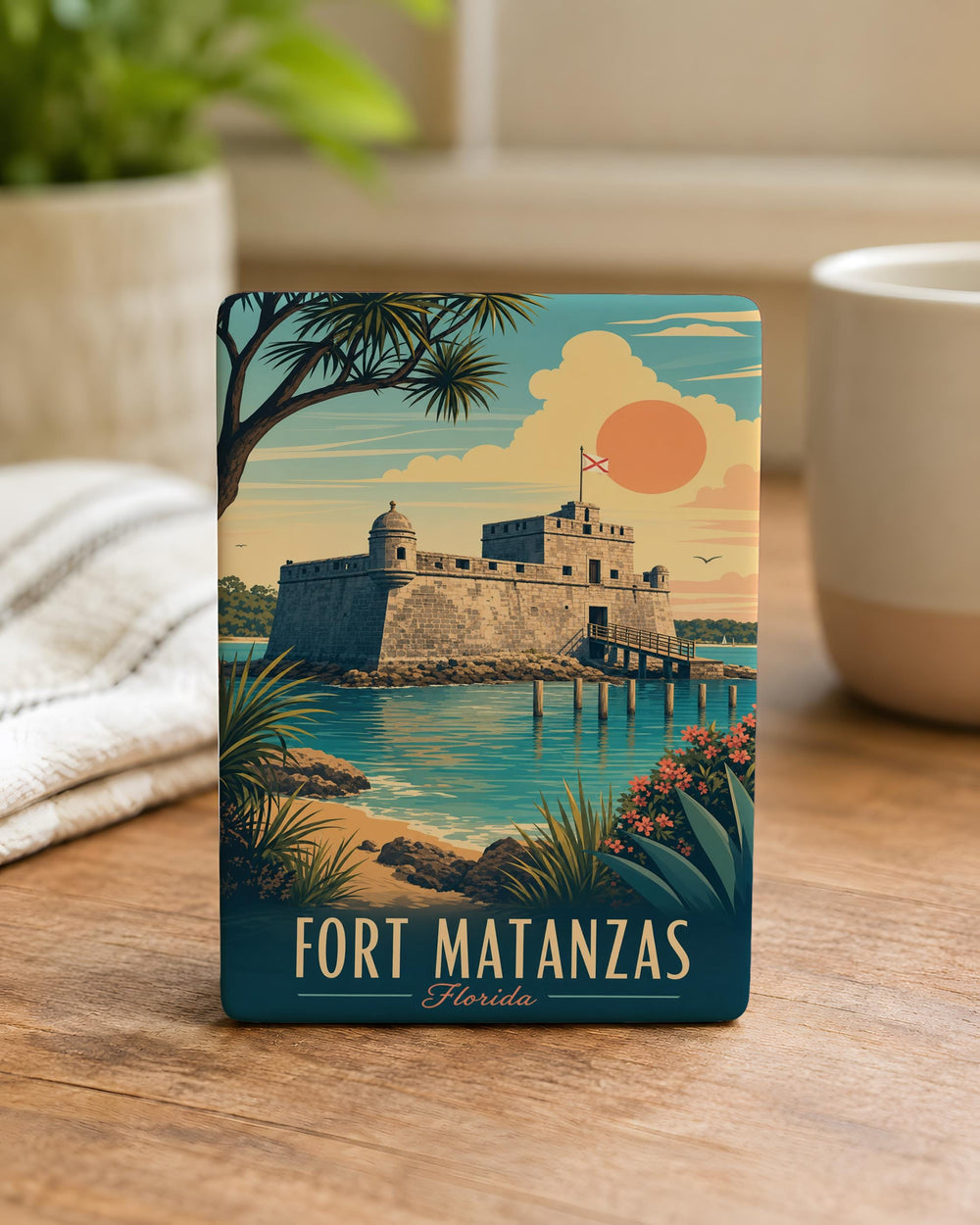 Fort Matanzas Fridge Magnet, Florida Historic Fort Landmark Souvenir, St. Augustine Coastal Travel Keepsake Magnet