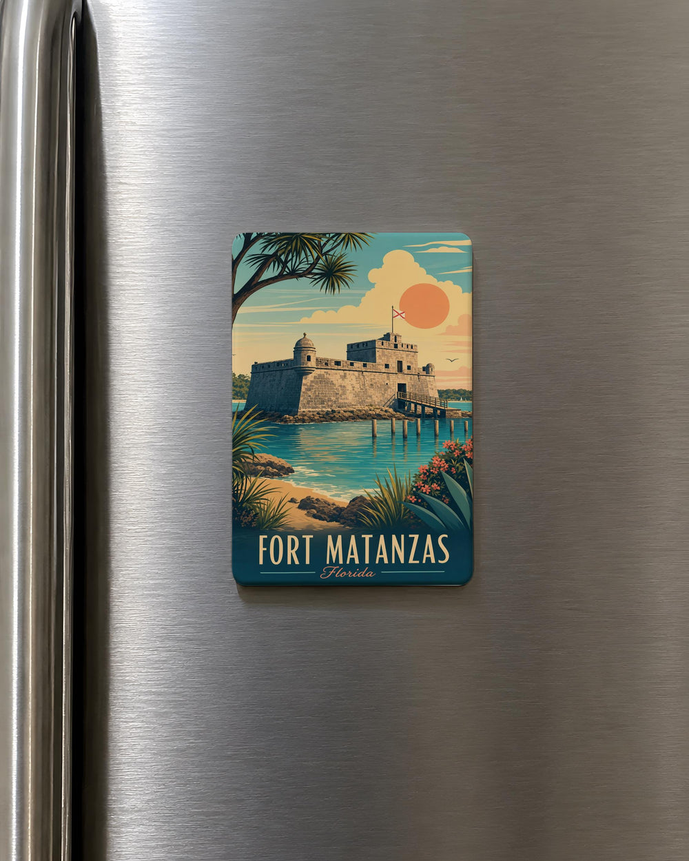 Fort Matanzas Fridge Magnet, Florida Historic Fort Landmark Souvenir, St. Augustine Coastal Travel Keepsake Magnet