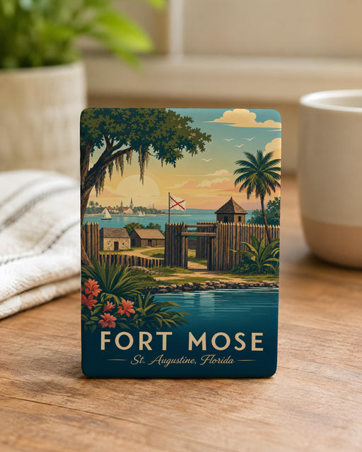 Fort Mose Historic Site Fridge Magnet, St Augustine Florida Landmark Souvenir Magnet, Fort Mose Museum Gift