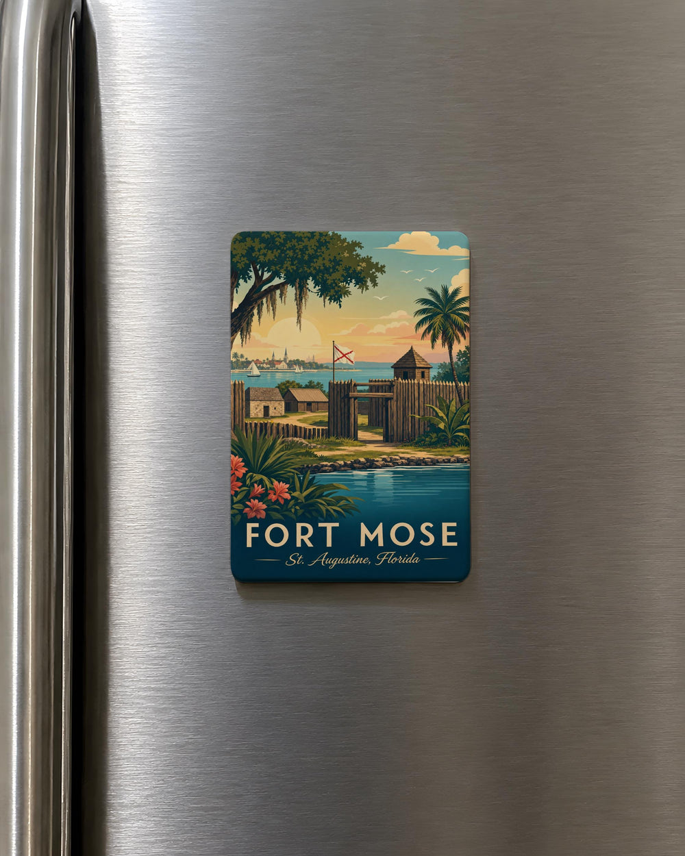 Fort Mose Historic Site Fridge Magnet, St Augustine Florida Landmark Souvenir Magnet, Fort Mose Museum Gift