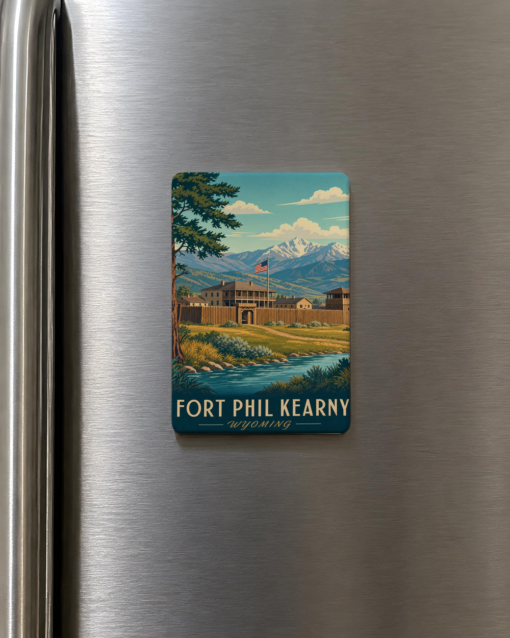 Fort Phil Kearny Fridge Magnet, Wyoming Frontier Fort Landmark Souvenir Magnet, Historic Military Post Travel Keepsake
