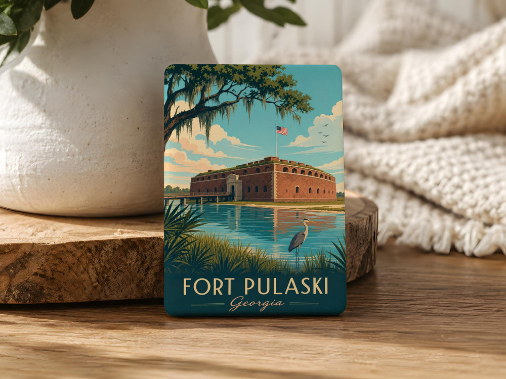 Fort Pulaski Fridge Magnet, Historic Fort Pulaski National Monument Souvenir, Savannah Georgia Travel Gift, Coastal Landmark Magnet
