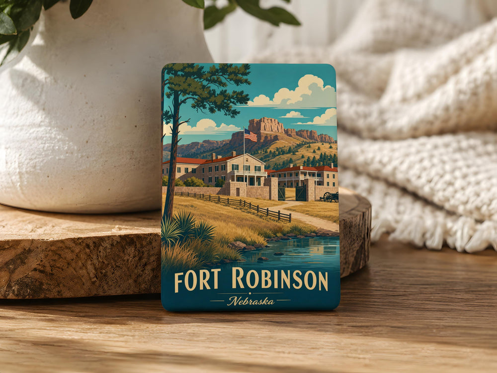 Fort Robinson Fridge Magnet, Nebraska State Park Souvenir, Historic Fort Landmark Keepsake, Travel Gift for History Lovers