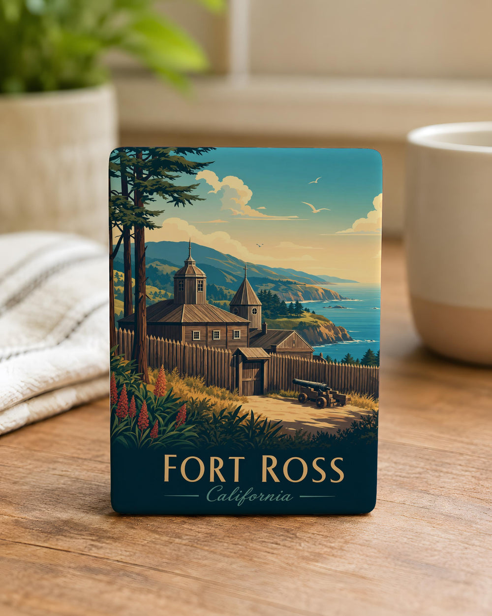 Fort Ross Fridge Magnet, Fort Ross Historic Site Souvenir Magnet, California Landmark Travel Gift, Coastal Fort Keepsake Magnet