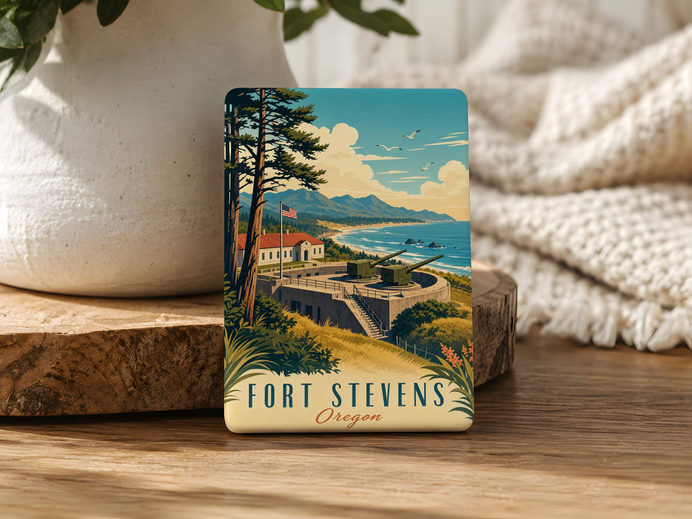 Fort Stevens Fridge Magnet, Fort Stevens State Park Souvenir Magnet, Oregon Coast Travel Gift, Historic Fort Landmark Magnet