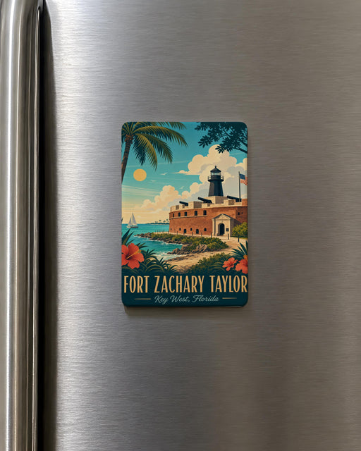 Fort Zachary Taylor Fridge Magnet, Key West Florida Historic Fort Souvenir Magnet, Coastal Travel Landmark Refrigerator Magnet
