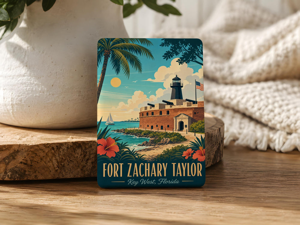 Fort Zachary Taylor Fridge Magnet, Key West Florida Historic Fort Souvenir Magnet, Coastal Travel Landmark Refrigerator Magnet