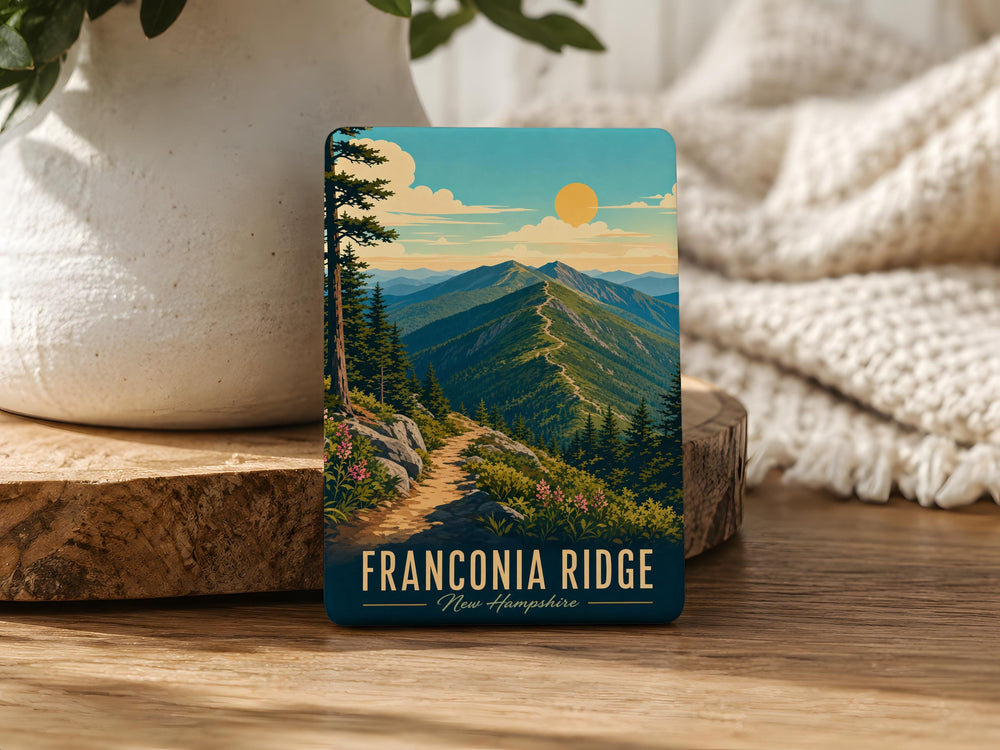 Franconia Ridge Fridge Magnet, White Mountains New Hampshire Hiking Trail Mountain Range Souvenir Gift