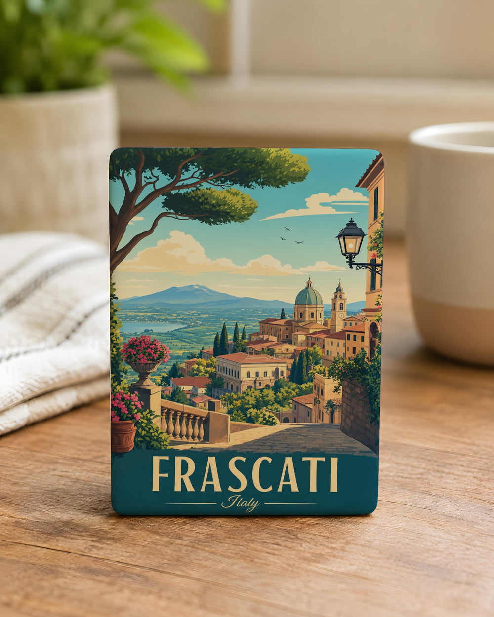 Frascati Italy Fridge Magnet, Frascati Town Souvenir Magnet, Lazio Travel Keepsake, Italian Village Landmark Magnet