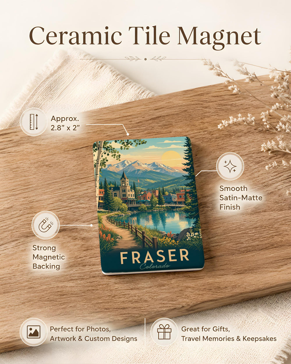 Fraser Colorado Fridge Magnet, Fraser CO Souvenir Magnet, Mountain Town Travel Gift, Colorado Keepsake Magnet