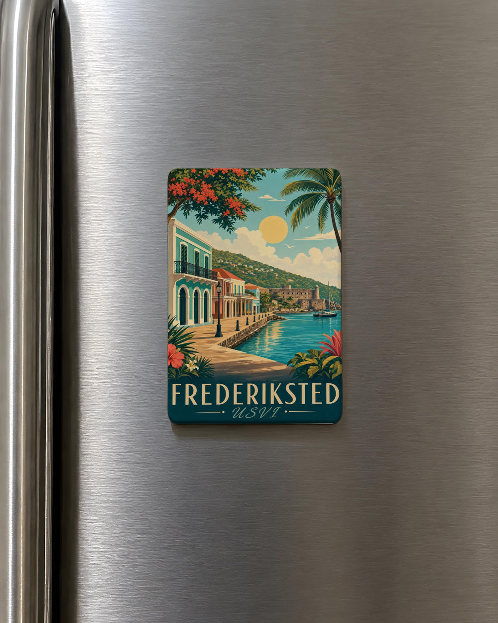 Frederiksted USVI Fridge Magnet, St Croix U.S. Virgin Islands Souvenir Magnet, Caribbean Travel Keepsake Magnet