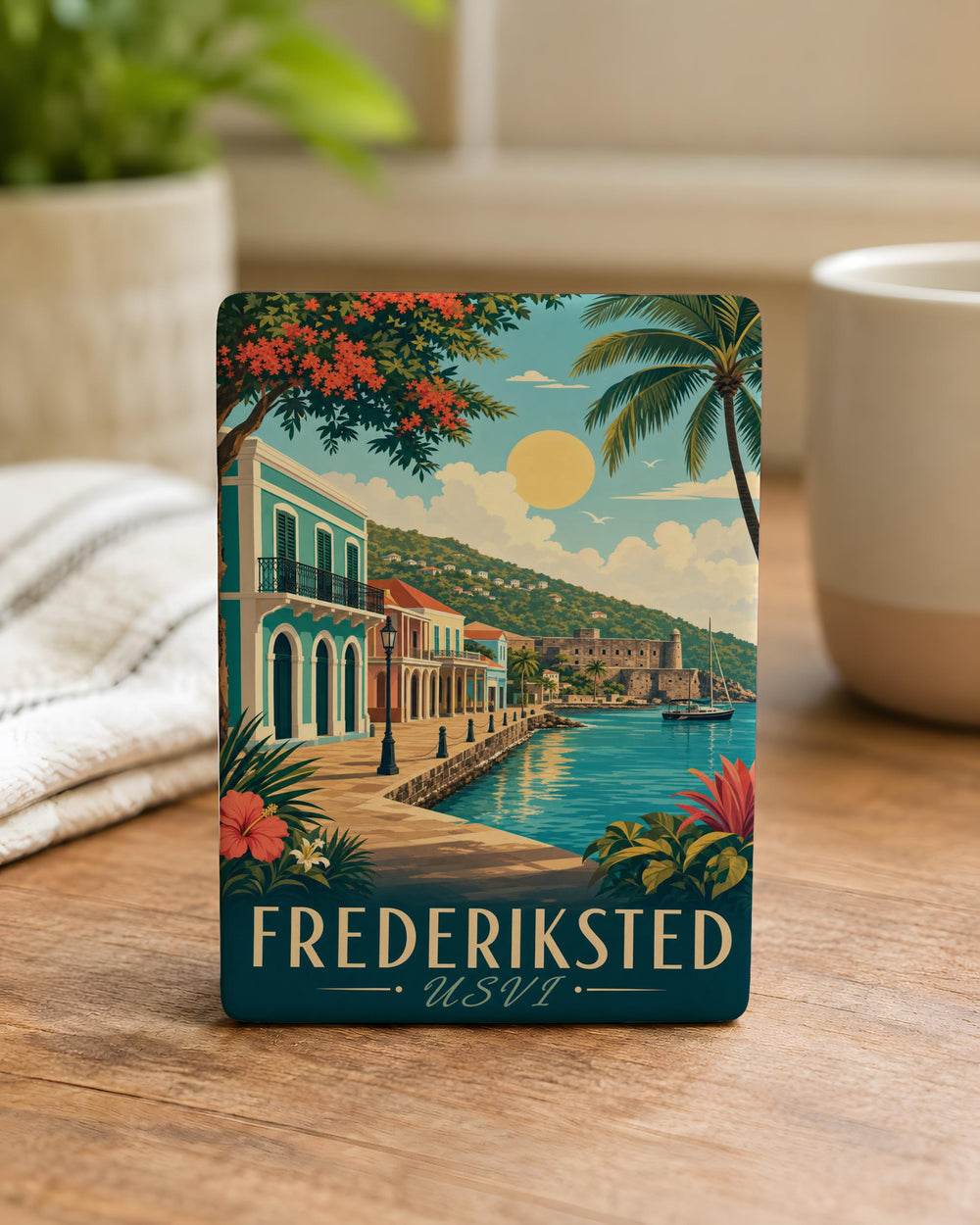 Frederiksted USVI Fridge Magnet, St Croix U.S. Virgin Islands Souvenir Magnet, Caribbean Travel Keepsake Magnet