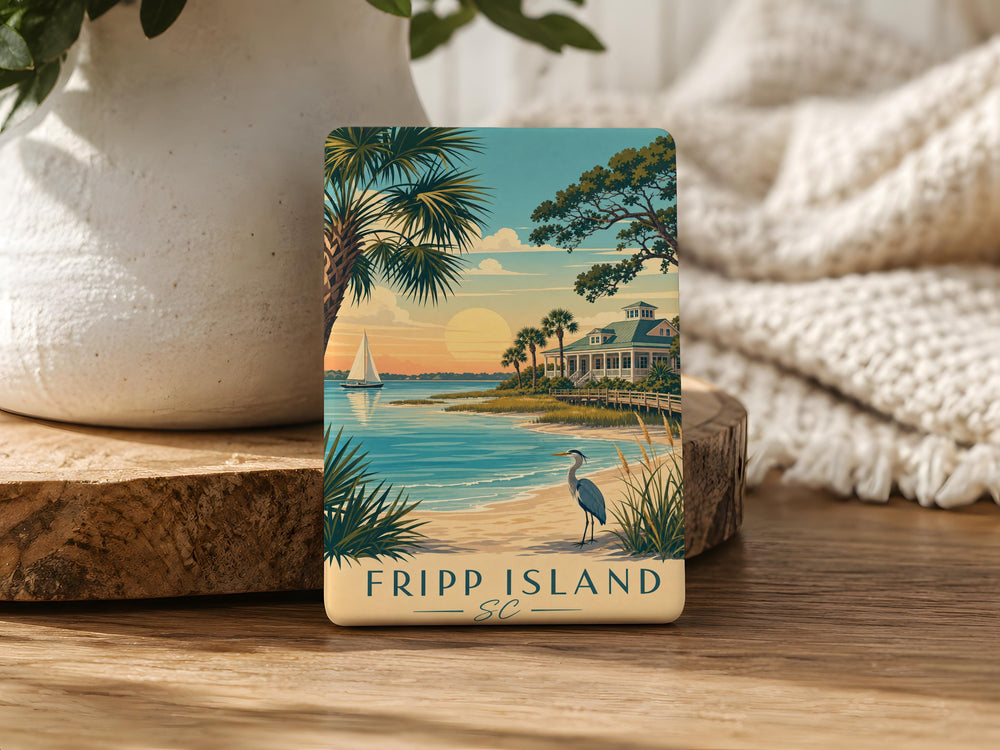 Fripp Island SC Fridge Magnet, South Carolina Coastal Island Souvenir Magnet, Beach Vacation Travel Keepsake Magnet