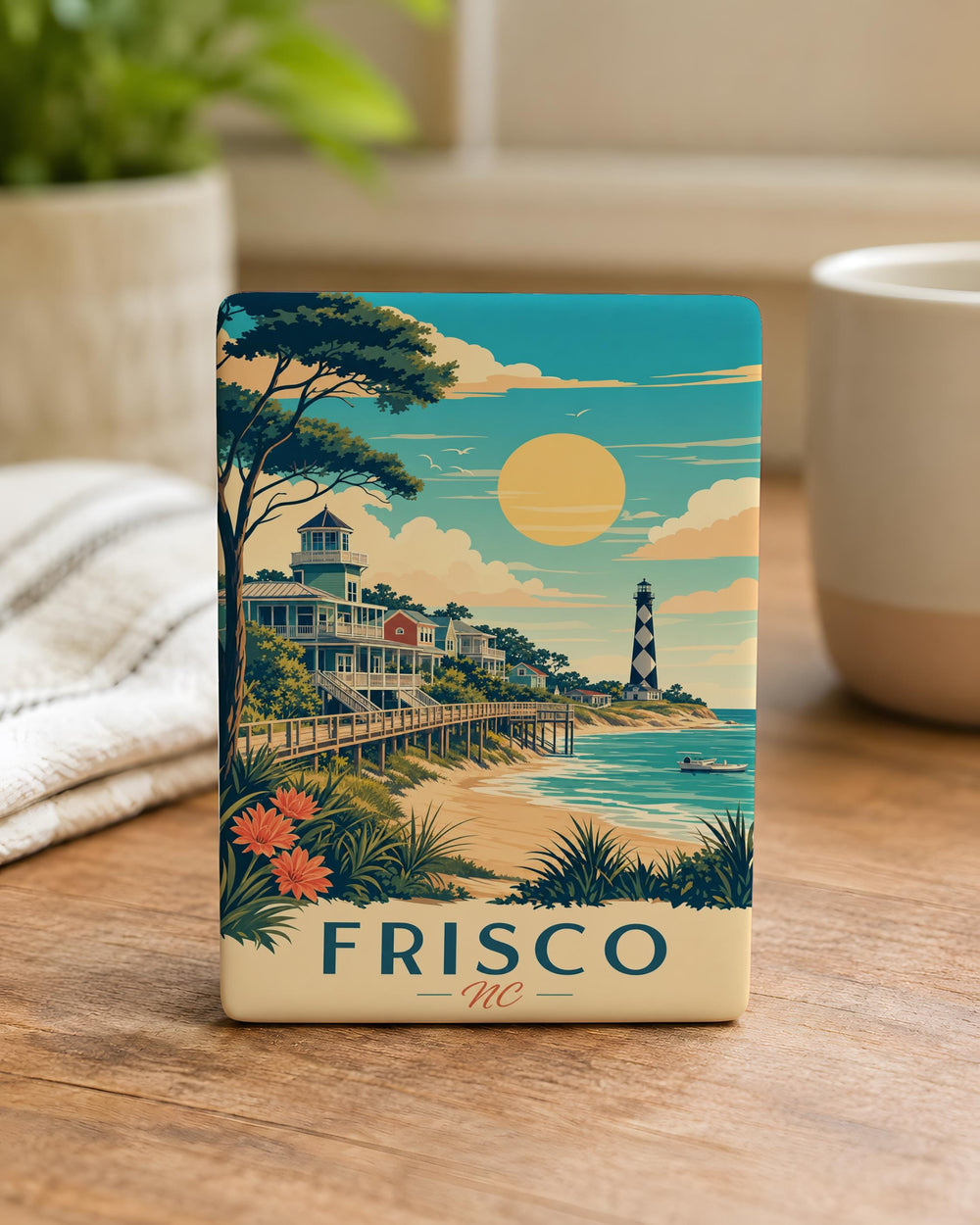 Frisco NC Fridge Magnet, Frisco North Carolina Outer Banks Souvenir Magnet, Coastal Town Travel Keepsake Magnet