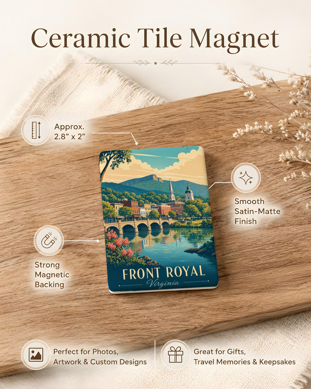Front Royal Virginia Fridge Magnet, Front Royal VA Souvenir Magnet, Skyline Drive Shenandoah Valley Gift