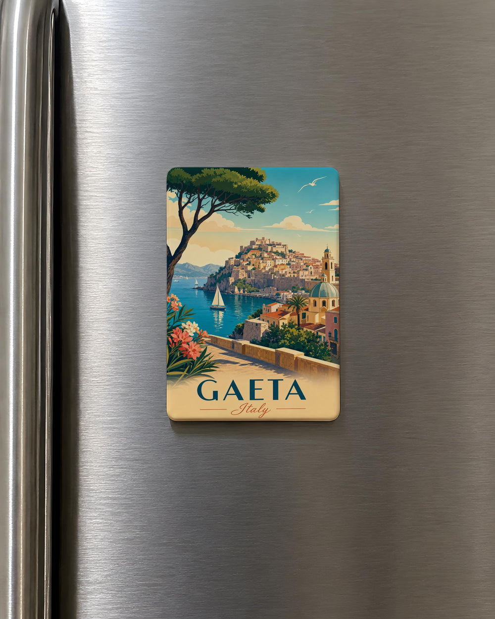 Gaeta Italy Fridge Magnet, Gaeta Travel Souvenir Magnet, Italian Coastal Town Landmark Magnet, Lazio Italy Keepsake Magnet