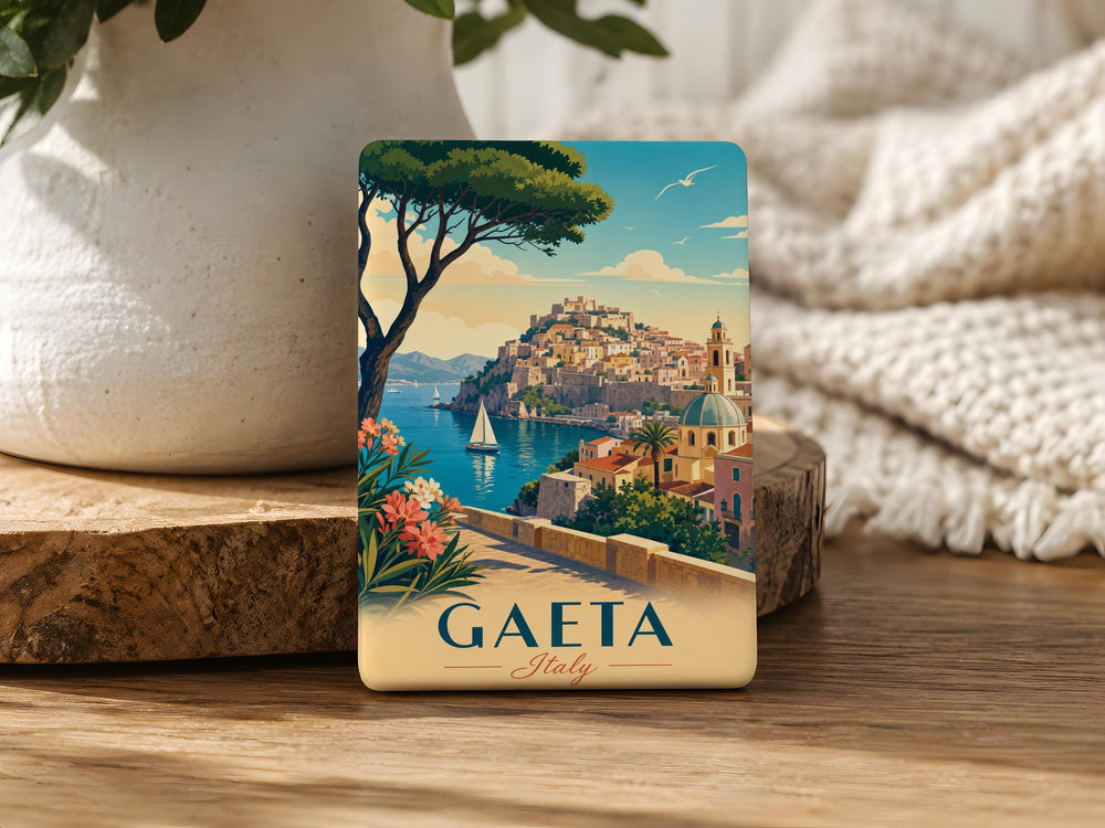 Gaeta Italy Fridge Magnet, Gaeta Travel Souvenir Magnet, Italian Coastal Town Landmark Magnet, Lazio Italy Keepsake Magnet