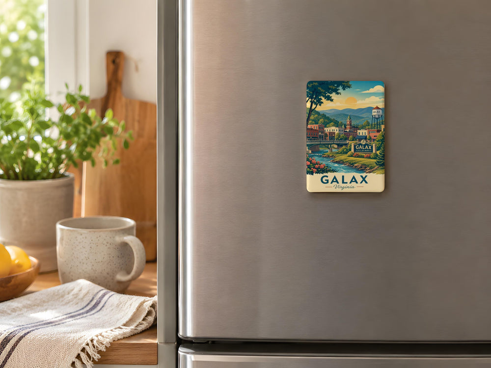 Galax VA Fridge Magnet, Galax Virginia Souvenir Magnet, Small Town Travel Keepsake, Blue Ridge Mountains Gift