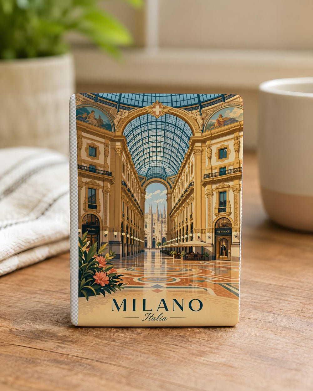 Galleria Vittorio Emanuele II Milan Italy Fridge Magnet, Iconic Shopping Arcade Landmark Souvenir Magnet
