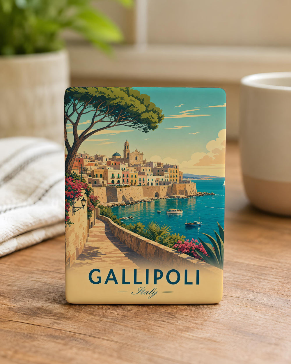 Gallipoli Italy Fridge Magnet, Gallipoli Puglia Souvenir Magnet, Italy Travel Keepsake, Coastal Town Landmark Magnet