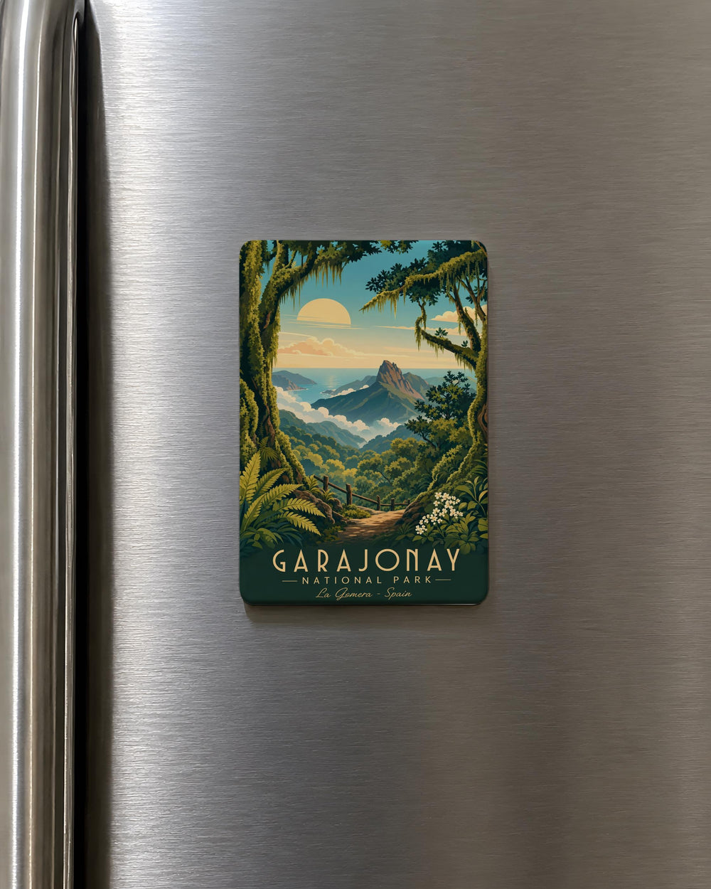 Garajonay National Park Fridge Magnet, La Gomera Canary Islands Souvenir, Spain Travel Landmark Refrigerator Magnet