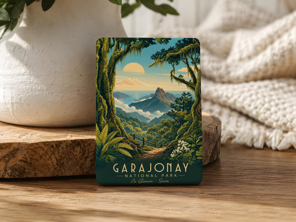 Garajonay National Park Fridge Magnet, La Gomera Canary Islands Souvenir, Spain Travel Landmark Refrigerator Magnet