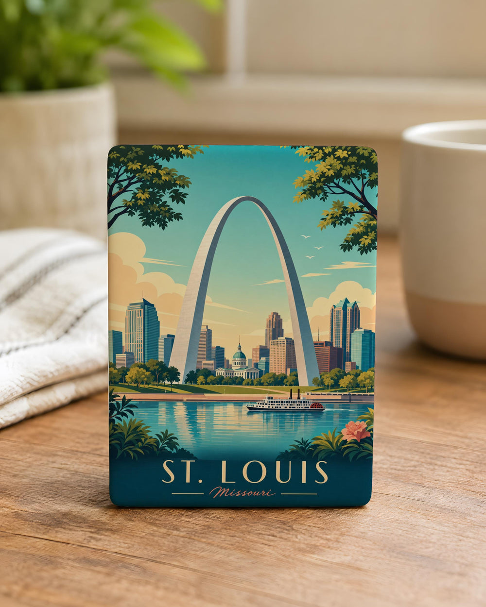 Gateway Arch Fridge Magnet, St. Louis Landmark Souvenir Magnet, Missouri Travel Gift, Arch Monument Kitchen Magnet