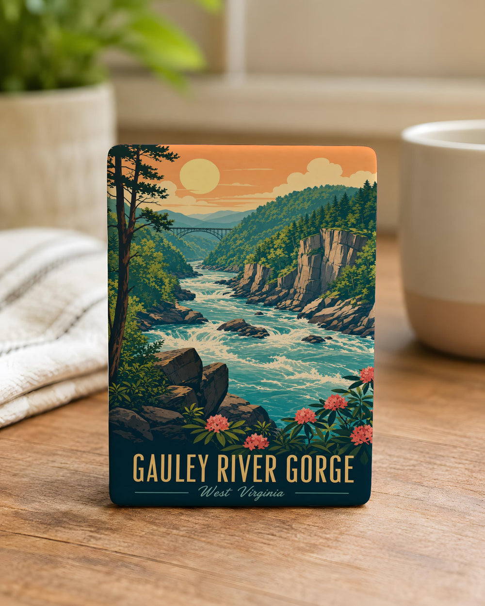Gauley River Gorge Fridge Magnet, West Virginia River Canyon Souvenir Magnet, Outdoor Adventure Travel Keepsake Magnet