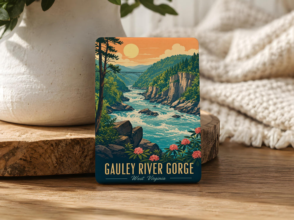 Gauley River Gorge Fridge Magnet, West Virginia River Canyon Souvenir Magnet, Outdoor Adventure Travel Keepsake Magnet