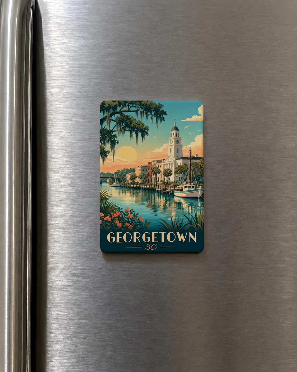 Georgetown SC Fridge Magnet, Georgetown South Carolina Souvenir Magnet, Coastal Town Travel Keepsake Magnet