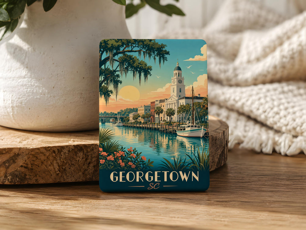 Georgetown SC Fridge Magnet, Georgetown South Carolina Souvenir Magnet, Coastal Town Travel Keepsake Magnet