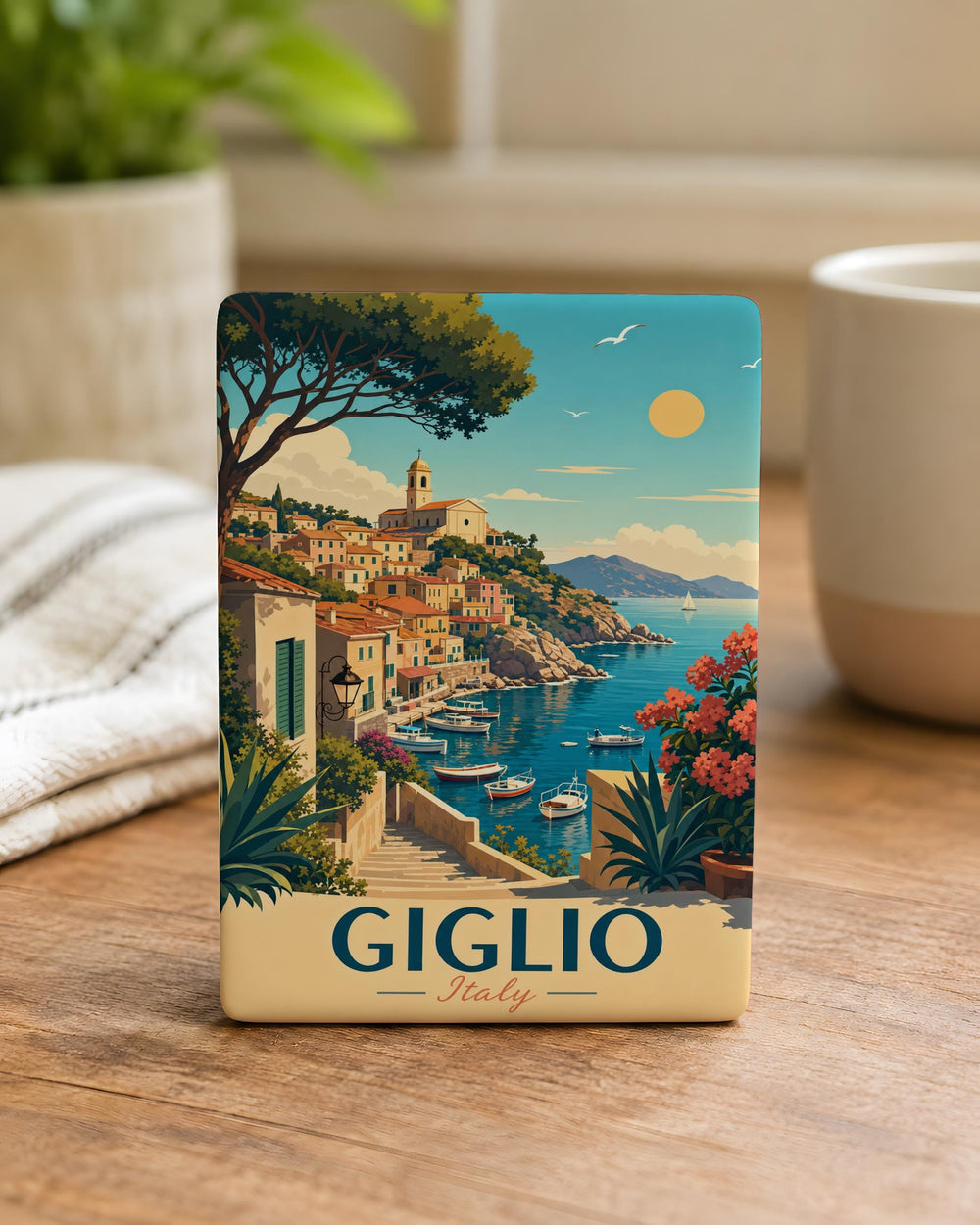 Giglio Italy Fridge Magnet, Isola del Giglio Travel Souvenir Magnet, Tuscany Island Keepsake, Italian Coastal Town Magnet