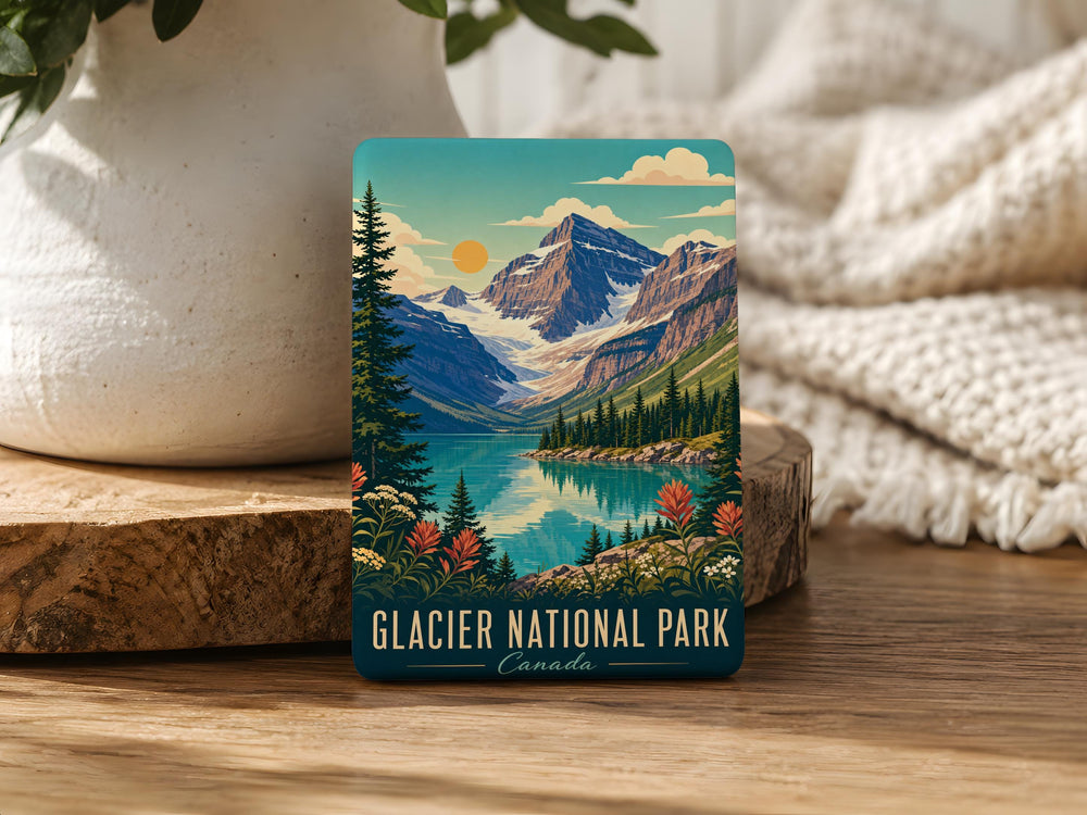 Glacier National Park Canada Fridge Magnet, Mountain Landscape Souvenir Magnet, Travel Keepsake, National Park Gift, Canada Trip Magnet