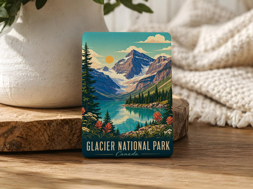Glacier National Park Canada Fridge Magnet, Mountain Landscape Souvenir Magnet, Travel Keepsake, National Park Gift, Canada Trip Magnet