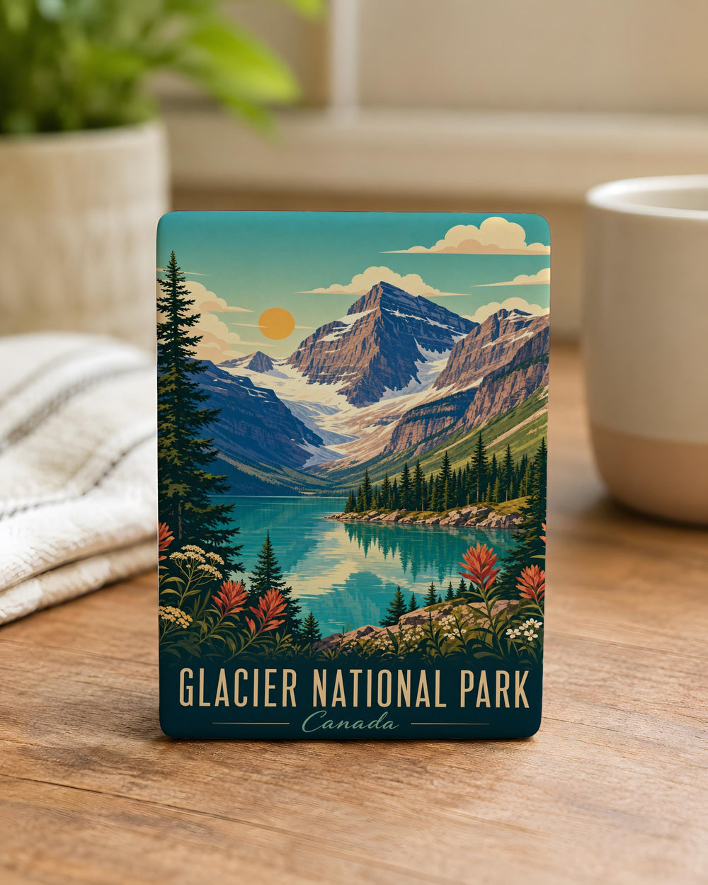 Glacier National Park Canada Fridge Magnet, Mountain Landscape Souvenir Magnet, Travel Keepsake, National Park Gift, Canada Trip Magnet