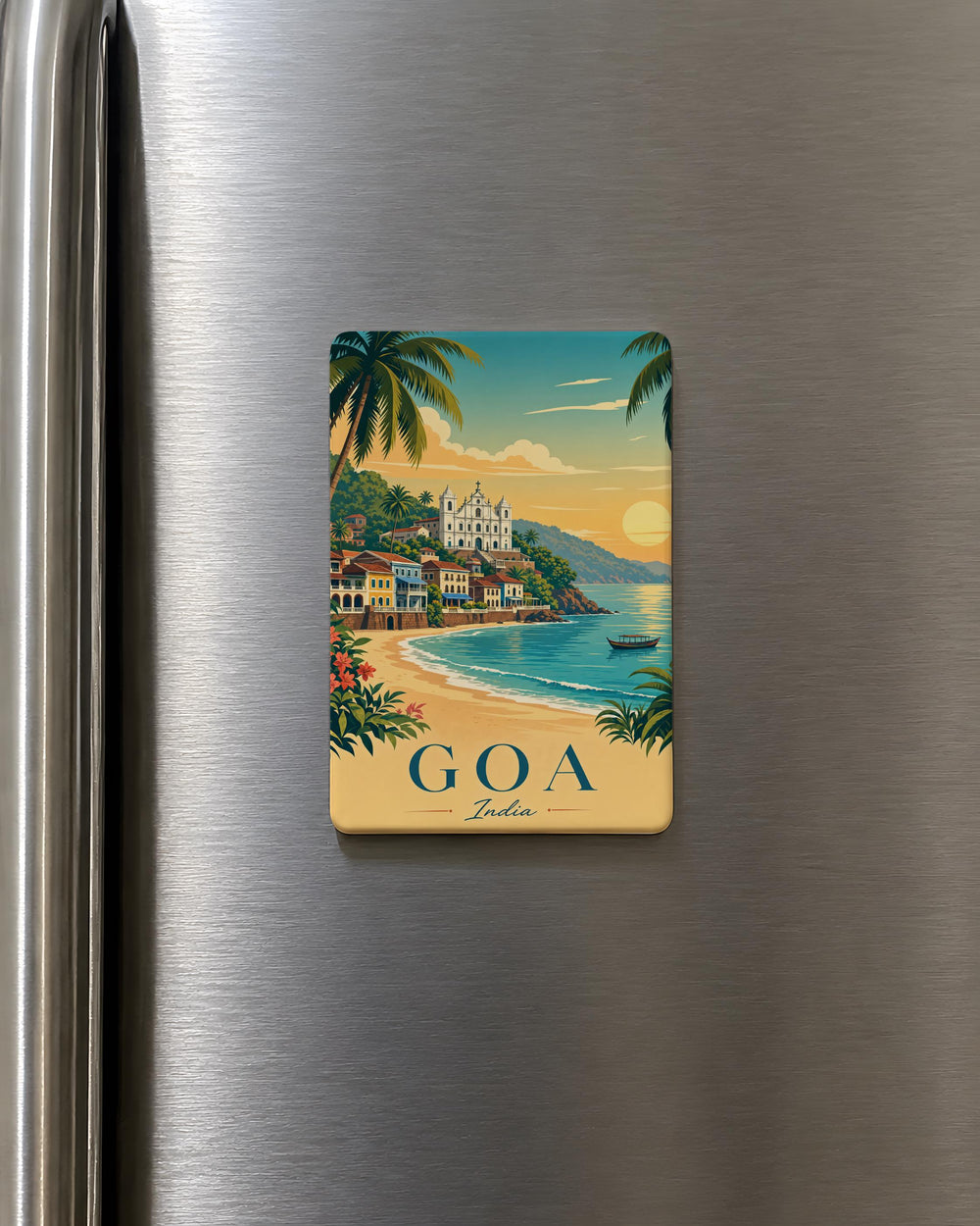 Goa India Fridge Magnet, Goa Travel Souvenir Magnet, India Vacation Keepsake, Goa Landmark Refrigerator Magnet, Goa Gift