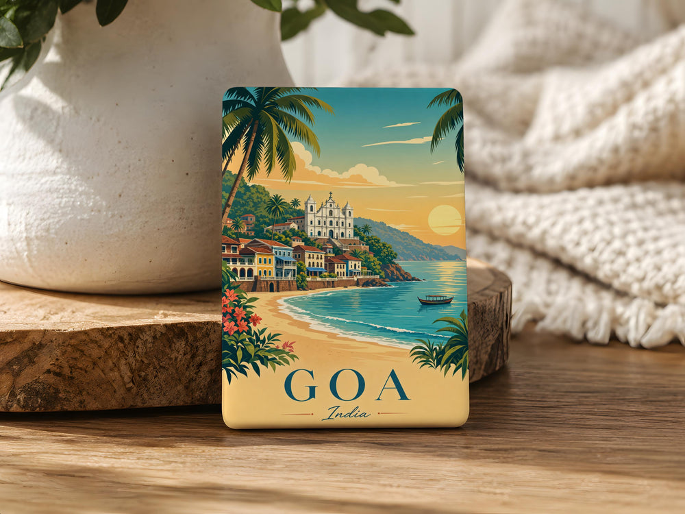 Goa India Fridge Magnet, Goa Travel Souvenir Magnet, India Vacation Keepsake, Goa Landmark Refrigerator Magnet, Goa Gift