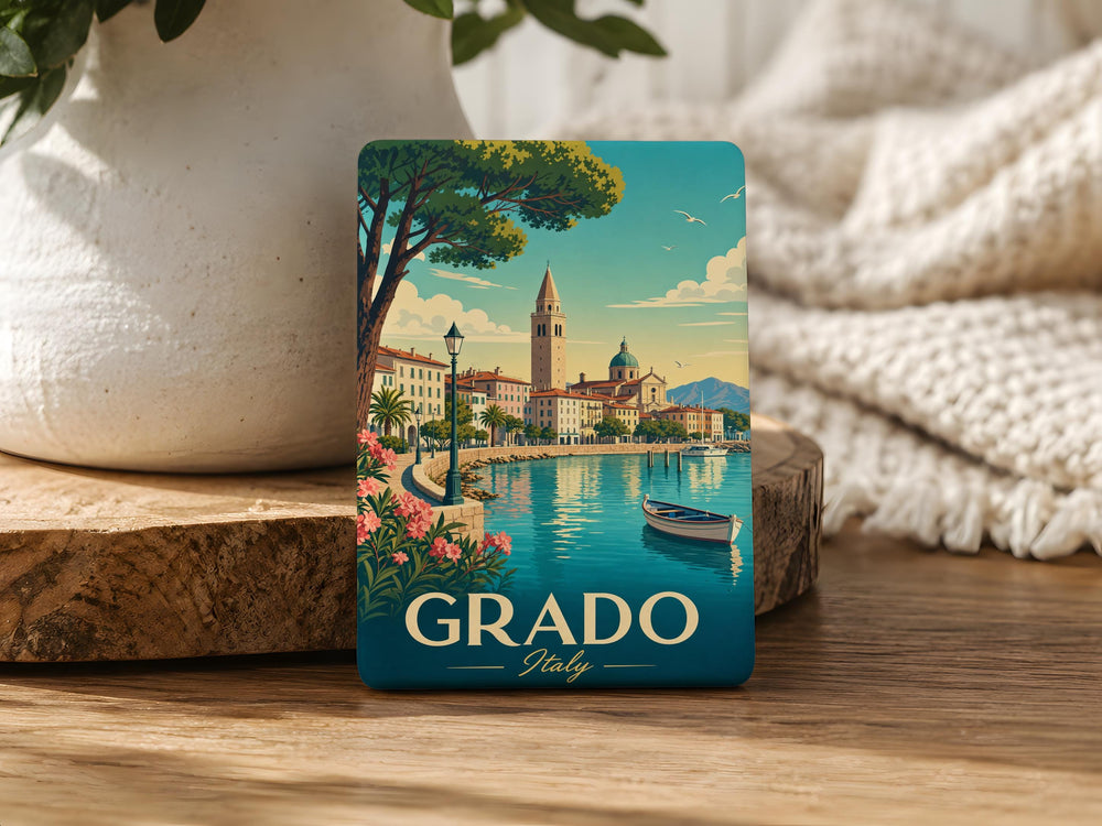 Grado Italy Fridge Magnet, Grado Coastal Town Souvenir Magnet, Italy Travel Gift, Adriatic Sea Destination Magnet